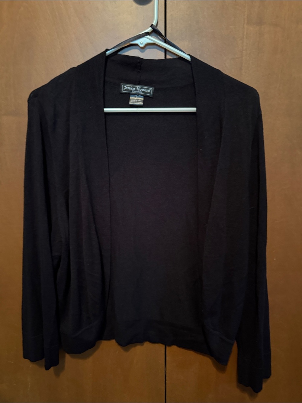 Jessica Howard Black Open Front Cardigan